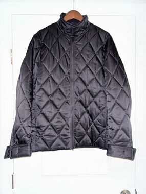 Theory Berli-Torne Quilted Puffer Jacket Minimalist Transitional Outerwear Sz L